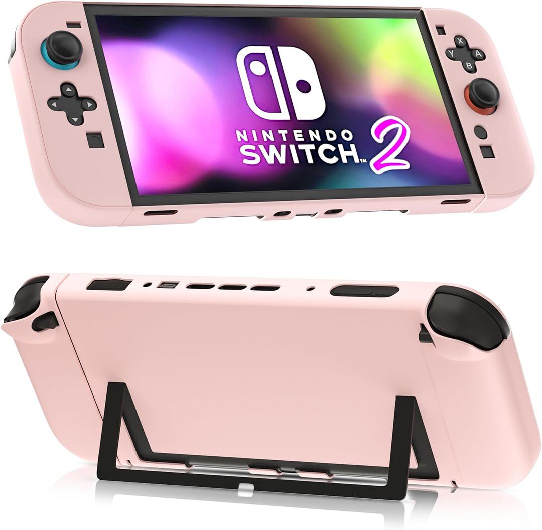 Case for Nintendo Switch 2 (2025), FANPL Protective Cover for Switch 2 and Joy Con Controller - Strong and Durable, Not Easy to Fall Off (Pink)