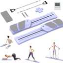 Pilates Board for Home Workout - Upgraded 7 in 1 Foldable Pilates Reformer Set, Multifunctional Ab Trainer with Resistance Bands & LED Timer, Pilates Board for Women Full Body Workout (Split-Purple)