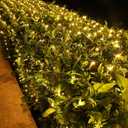 12ft x 5ft 360 LED Christmas Net Lights, 8 Modes Waterproof With Timer Low Voltage Connectable Mesh Lights for Trees, Bushes, Shurb, Garden, Outdoor Decoration (Pack of 1, Green Wire, Warm White)