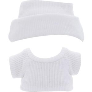 4 x Etistta 17cm Doll Clothes with Cap, Knit Top Hat Clothes for 17cm Doll Accessories Outfits (White)