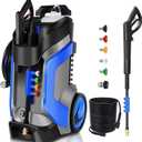 5000PSI Electric Pressure Washer 4.0GPM High Power Washer with M22-14mm Pressure Hose 33FT,Powerwashers with 1/4"QC Compatible Surface Cleaner, 5 Nozzle and Soap Bottle for Home,Car,Patio (Light Blue)