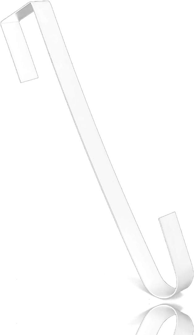 Wreath Hangers for Front Door, 15" Wreath Hanger, Indoor or Outdoor Over The Door Wreath Hook Hanger for Easter Spring Halloween Xmas Wreath Decorations, Steel Material, 20lb Load BearingWhite
