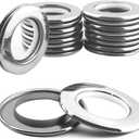 Ailejia Stainless Steel Curtain Grommets Eyelet Rings Round Full Metal Rings Inner Diameter 1-9/16"(4cm) DIY Curtain Rings Nanoscale Low Noise Grommet (10)
