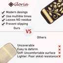 Gloria Non Slip Rubber Back Pet Friendly Floral Design Carpet Stair Treads Stairway mats (13, Brown)