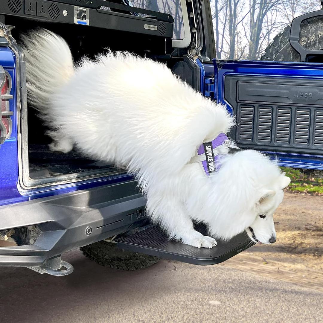 Petbobi Dog Steps for Car Up to 300Lbs - Portable Anti-Skid Steps for Pets to Get in & Out of SUVs, Durable Dogs Stairs for Car, Travel Essential Pet Gear Fit 2 inch Trailer Hitch Receiver