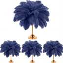 Retrowavy 50 Pcs 14-16 Inches Large Natural Ostrich Feathers Bulk for Centerpieces for Wedding Party Centerpieces Home Decoration Flower Arrangement(Navy Blue)