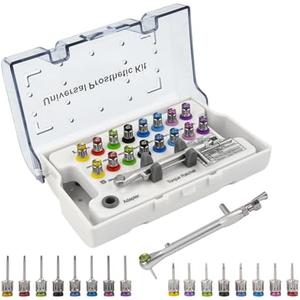 Universal Implant Driver Kit, Fully Autoclavable Dental Implant Torque Wrench Kit with 10-70Ncm Torque Adjustable Ratchet and 16pcs Screwdriver, Implant Prosthetic Universal Torque Wrench Kit