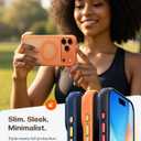 TORRAS Magnetic Shockproof for iPhone 17 Pro Case, Compatible with MagSafe, Military-Grade Drop Protection, Camera Control, DIY Button, Slim Translucent Phone Case for iPhone 17 Pro, Orange