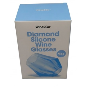 Wine2Go Diamond Silicone Wine Glasses 9oz