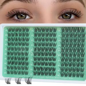KEYYOULASH Lash Clusters Manga Lash Extension D Curl 120pcs 8-18mm Wispy Eyelash Clusters Natural Individual Lashes DIY at Home(KY02,CC-10-14MIX)