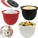 Silicone Liners for KitchenAid 5 Qt Tilt-Head Stand Mixer(Only), 3 Pack Mixing Bowl Liners with Lids, Thicker, No Stick & Easy to Clean, Stand Mixer Accessories