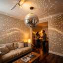 12 Inch Large Disco Ball, Rotating Mirror Ball with Real Glass Tiles, Sturdy Hanging Ring for Party Decorations, Weddings, Nightclub, Birthday, Home Ceiling Dcor, Silver Disco Ball for Events