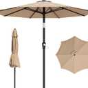 AreShark 9 FT Patio Umbrella for Outdoor, Outdoor Table Umbrella with Push Button Tilt and Crank, Outdoor Patio Umbrellas with 8 Sturdy Ribs for Market, Garden, Pool (Beige)