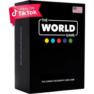 The World Game - Geography Card Game - Fun Game for Easter - Educational Games for Kids, Family and Adults - Cool Learning Gift Idea for Teenage Boys & Girls 8-12 with Map
