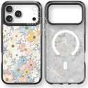 Bouvardia for iPhone 17 Pro Max Case, Compatible with Magsafe, Cute Design for Women & Girls, Protective & Aesthetic, Gray Bumper - Floral Theme - Flowers Blossoming