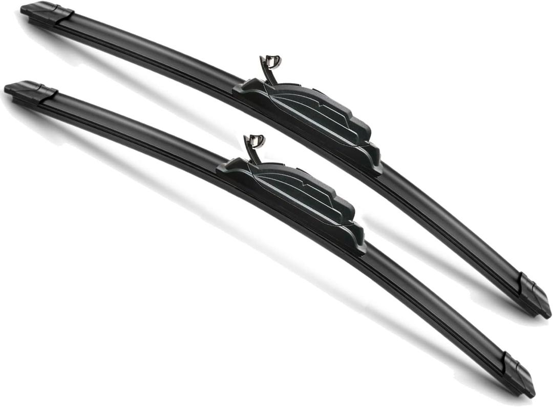 22 inch + 22 inch Windshield Wiper Blade Compatible with F150 2022-2009,Silverado 1500 2022-2000,Sierra 1500 2022-2019,RAM 1500 2015-2013 Original Equipment Automotive Replacement J/U Hook 2 Pack (22"+22" (Pair For Front Windshield))