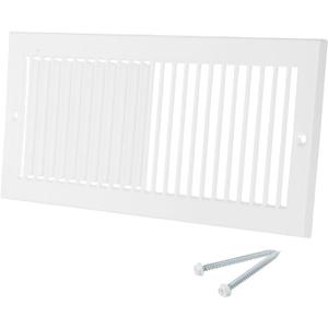 PATIKIL 4" x 12" Duct Opening Vent Cover, Toe Kick Vent Cover HVAC Toe Space Register Grille Return Air Grilles for Home Ceiling Wall Floor, White-Outer Size: 5.4" x 13.4"