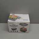 Cherrysea 2Pack Salad Lunch Container, 68oz Salad Bowls with 4 Compartments Tray,Leak Proof Lunch Box with Fork for Men,Women BPA-Free Snack Box with Sauce Container for Dressings - Blue