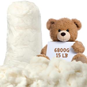 6800g/15lb Cotton Stuffing for Stuffed Animals Soft Pillow, Natural Cotton Fiber Filling Batting, for Toys, Cloud Decorations, and More