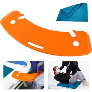 LOSCHEN Slide Transfer Board with Tubular Slide Sheet(24"x16"), Seniors Transfer from Wheelchair to Bed, Toilet, Tub, Car, Slide Assist Device for Transferring, Weight Capacity 440 lbsOrange