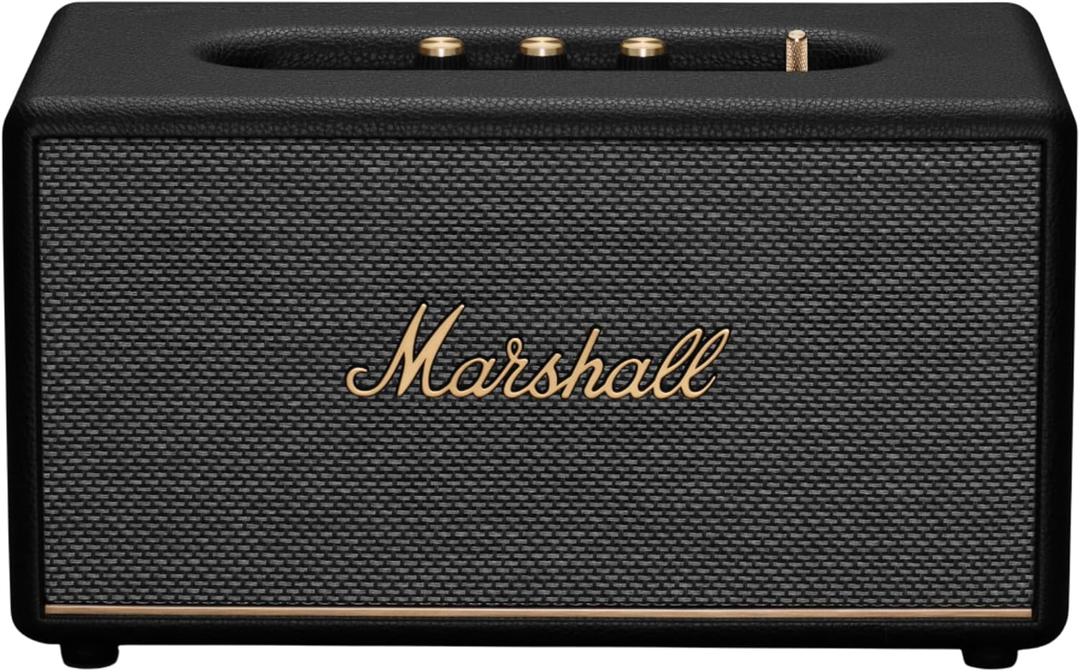 Marshall Stanmore III Bluetooth Home Speaker - Loud Stereo Sound with Bass and Treble Controls | Plug-in Powered | Record Player Compatible | RCA and 3.5 mm Aux Inputs - Black
