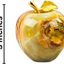 Crystal Apple Paperweight Multi Green Onyx Desk Ornament, Unique Apple Gift for Teachers, Decorative Apple for Office & Home