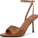 Women's High Stiletto Heels Pointed Open Peep Toe Ankle Strap Prom Wedding Sandals for Sexy Dressy Party 6.5