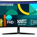 Samsung 27" Essential S3 (S36GD) Series FHD 1800R Curved Computer Monitor, 100Hz, Game Mode, Advanced Eye Comfort, HDMI and D-sub Ports, LS27D366GANXZA, 2024