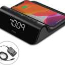 iHome 3-in-1 Magnetic Fast Wireless Charging Clock for Magsafe Enabled Devices, USB-C and USB-A Charging, 25W Total Power Output (iW23)