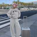 MOOSLOVER Women Barrel Sweatpants Baggy Wide Leg Pants Elastic Waisted Drawstring Lounge Sweat Pants with Pockets (Gray)