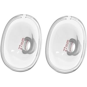 2PCS Silicone Flange 27mm Compatible with Lansinoh Discreet Duo, NCVI NICEGREEN Nuliie Zooawa S32 Breast Pump Parts S32 Pump Replacement, for Lansinoh Pump Part Flange Shield 27mm