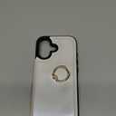 ONETOP for iPhone 17 Wallet Case with Card Holder, 360° Rotation Ring Kickstand RFID Blocking PU Leather Double Magnetic Clasp Shockproof Cover for Women and Girls 6.3 Inch (White)