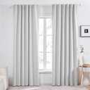 Deconovo Blackout Curtains, Thermal Insulated, W52 x L84 2 Panels, Back Tab, Machine Washable, Room-Darkening Drapes for Bedroom/Living Room Greyish White