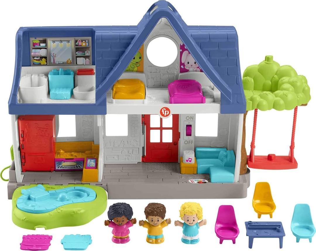 Fisher-Price Little People Toddler Toy Friends Together Play House Pretend Playset with Learning Songs for Preschool Kids Ages 1+ Years, One Size