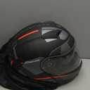 TRIANGLE Modular Motorcycle Helmets for Men Flip Up Full Face Helmet Dual Visor with Internal Sunshield DOT Approved (Large, Black Red)