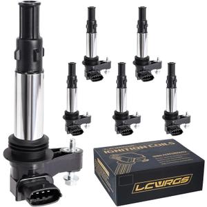 Set of 6 Ignition Coil Pack Fits for 2.8 3.6 V6 2004 2005 2006 2007 2008 2009 Cadillac CTS STS SRX Chevy Traverse Buick Enclave LaCrosse Rendezvous Saab 9-3 Aero GMC Acadia Saturn Outlook UF375