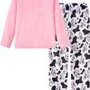 Funnycokid Girls Fleece Pajamas Set Kids Soft Flannel Pjs Pullover Top Pants Loungewear Size 7-14 (Pink)