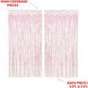 xo, Fetti Decorations Iridescent Fringe Foil Curtain - Set of 2 | Bachelorette Party Bridal Shower Backdrop, Wedding, Birthday Photo Booth