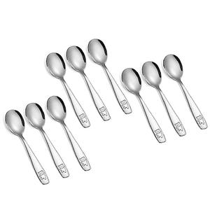 Pimoys 9 Pieces Toddler Spoons Kids Spoons, Kids Silverware Stainless Steel Toddler Utensils Metal Kids Cutlery Set Baby and Children Safe Flatware, Perfect for Small Hands