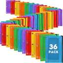 Pencil Pouch for 3 Ring Binder, 36 Pack Bulk Pencil Bags with Zipper, 6 Colored Pencil Case for Classroom School Office Supplies, Large Sturdy and Durable Cloth Pencil Pocket for 3 Holder Binder, 9.8 inches x 7.1 inches