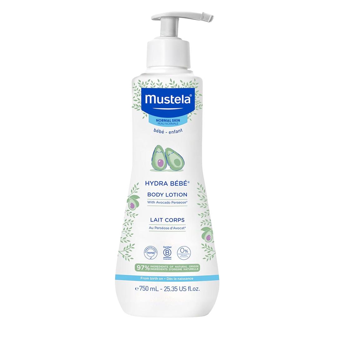 Mustela Hydra Bebe Body Lotion - Daily Moisturizing Baby Lotion with Natural Avocado, Jojoba & Sunflower Oil  Various Sizes (25.4 Fl Oz (Pack of 1))