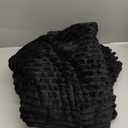 DISSA Fleece Blanket Twin Size – 60x80, Black  Soft, Plush, Fluffy, Fuzzy, Warm, Cozy – Perfect Throw for Couch, Bed, Sofa  with Pompom Fringe  Flannel Blanket