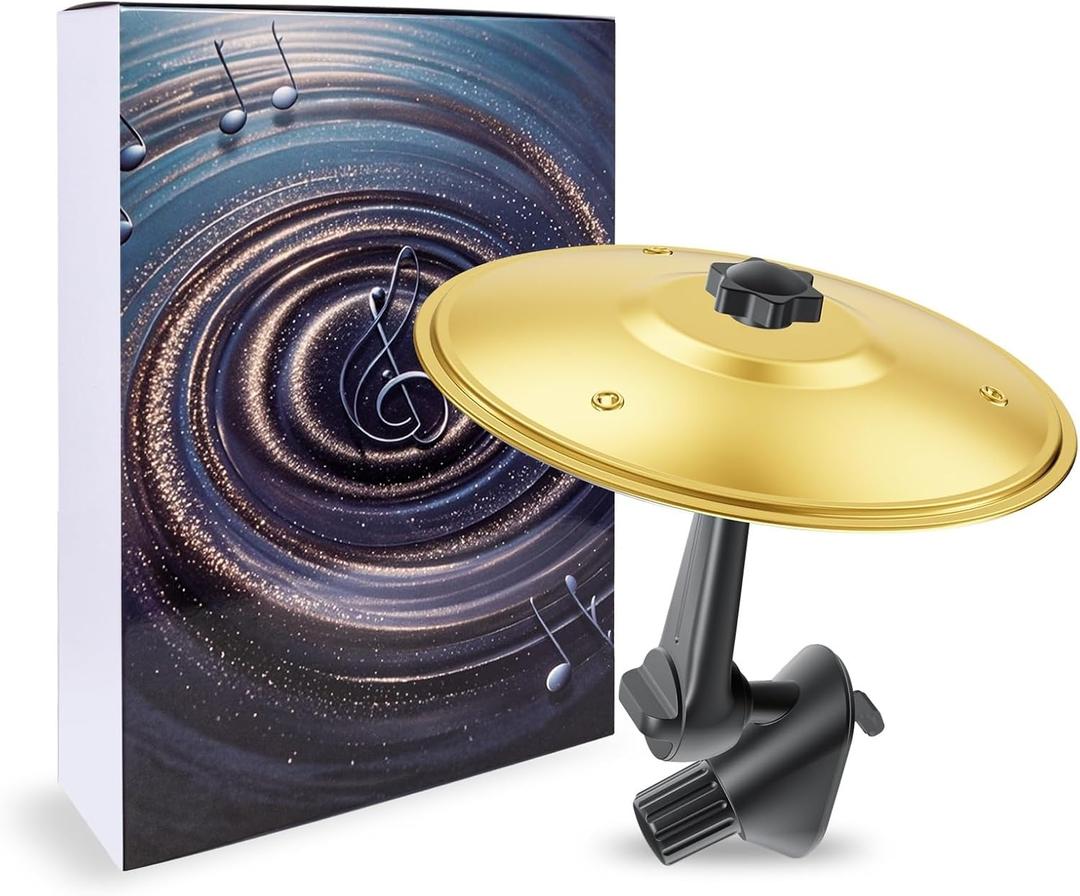 Easter Gifts, Mini Cymbal, Car Air Vent Mini Drum Crash Cymbal, Funny Musical Instruments Gadget for Drummer Music Lovers Gift, Suitable for all Types of Vehicles, Gold