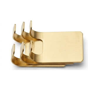 Set of 4 Gold Metal Hooks for Towels, Stainless Steal