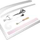 Copkim 9 Pcs Fashion Designer's Tools Kit Fashion Sewing Ruler Set Essential Pattern Making Tools for Sewing, Tailoring & DIY Garment Creation