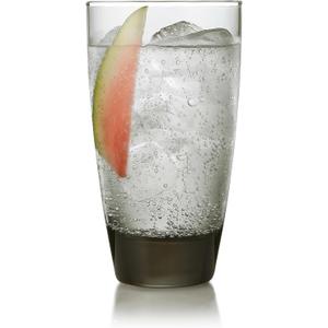 Libbey Classic Smoke Tumbler Glasses, Classy, Timeless Drinkware Set of 12, 18 Oz, Dishwasher Safe Drinking Cooler Glasses for Special Occasions