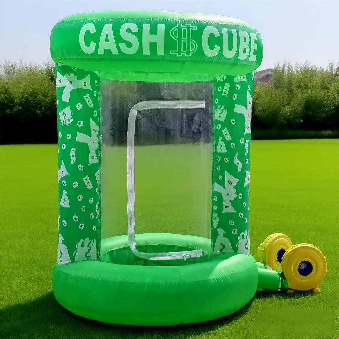 Inflatable Cash Cube Booth Inflatable Money Machine (No Blower Included)