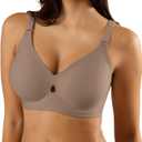 Padded Wireless Bras for Women - Wireless Bra Bralettes for Women with Support Padded Bralette (Brown, XXXL)