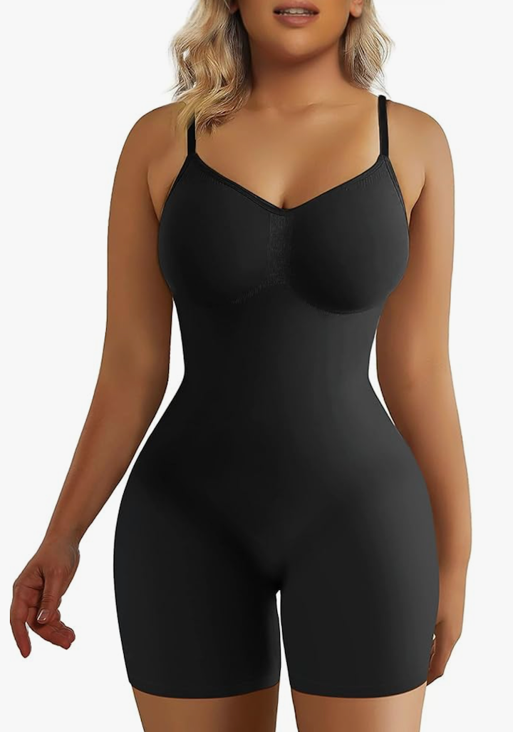 SHAPERX Women's Shapewear Bodysuit Tummy Control Body Shaper Seamless Sculpting Snatched Waist Body Suit, L/XL