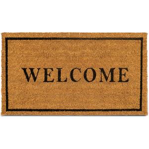 PLUS Haven Coco Coir Door Mat with Heavy Duty Backing, Welcome Doormat, 17.5x30 Size, Easy to Clean Entry Mat, Beautiful Color and Sizing for Outdoor and Indoor uses, Home Dcor